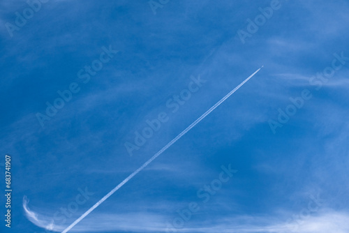 Chemtrail Patterns on Blue Sky
