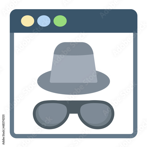 Incognito Flat Multicolor Icon