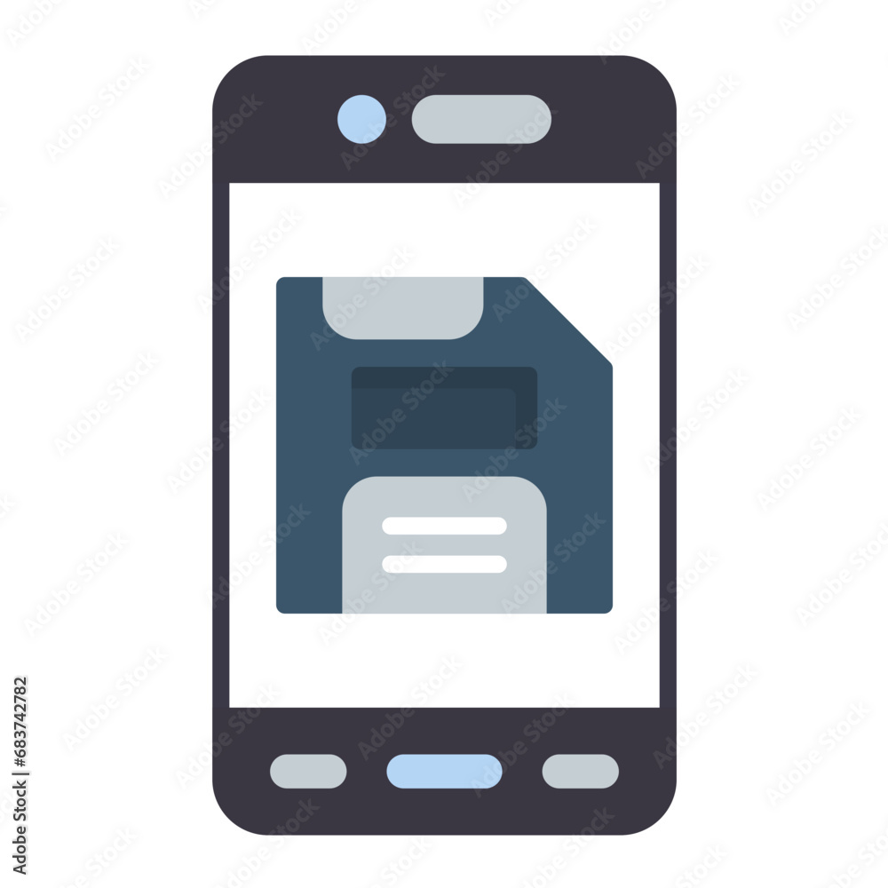 Mobile Save Flat Multicolor Icon Mobile Save Flat Multicolor Icon