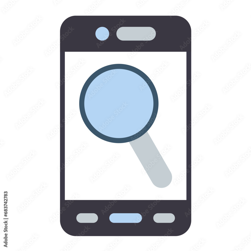 Mobile Research Flat Multicolor Icon Mobile Research Flat Multicolor Icon