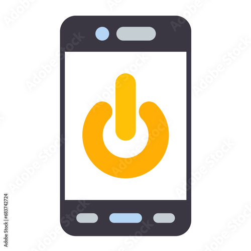 Mobile Power Flat Multicolor Icon