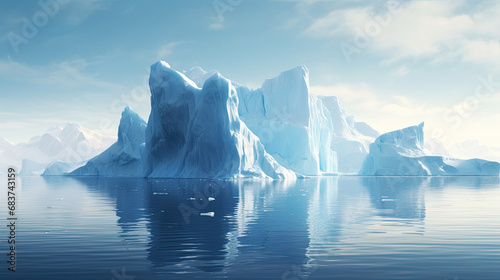 Beautiful iceberg in ocean water, frozen beauty and natural wonder, ai generated art © Viktoriia Protsak