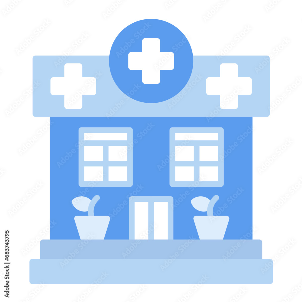 Obraz premium Clinic Flat Multicolor Icon