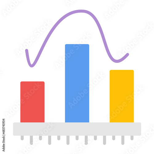 Histogram Flat Multicolor Icon