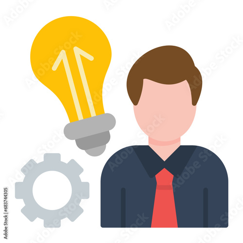 Entrepreneur Flat Multicolor Icon