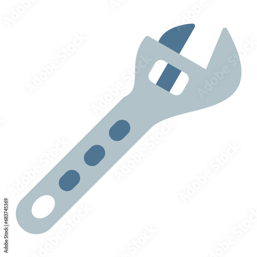 Adjustable Wrench Flat Multicolor Icon