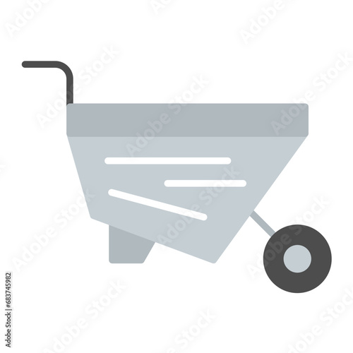 Wheelbarrow Flat Multicolor Icon