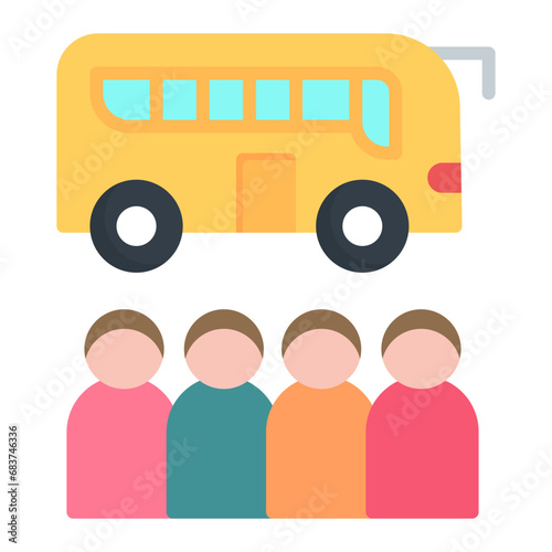 Group Excursion Flat Multicolor Icon