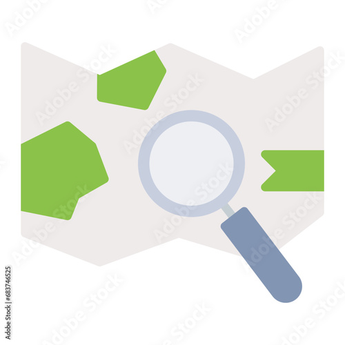 Search Map Flat Multicolor Icon