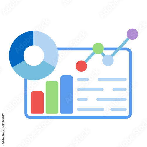 Data Reporting Flat Multicolor Icon