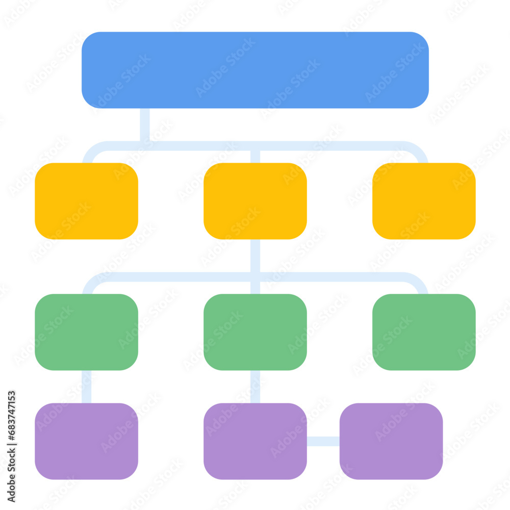 Structured Data Flat Multicolor Icon Structured Data Flat Multicolor Icon