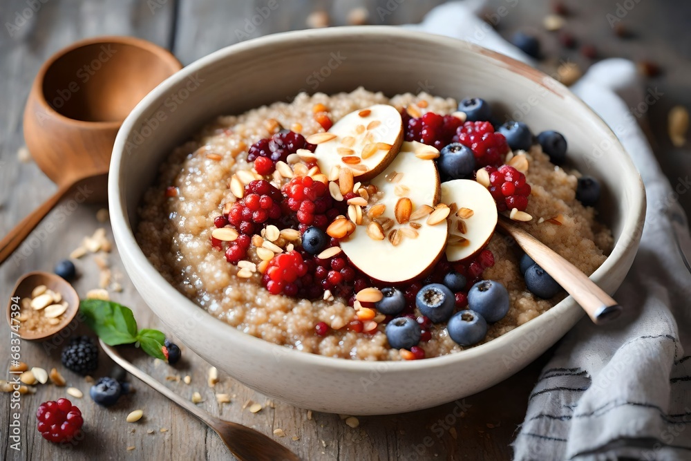 Quinoa porridge: a wholesome twist on a classic favorite. Quinoa porridge: a wholesome twist on a classic favorite.