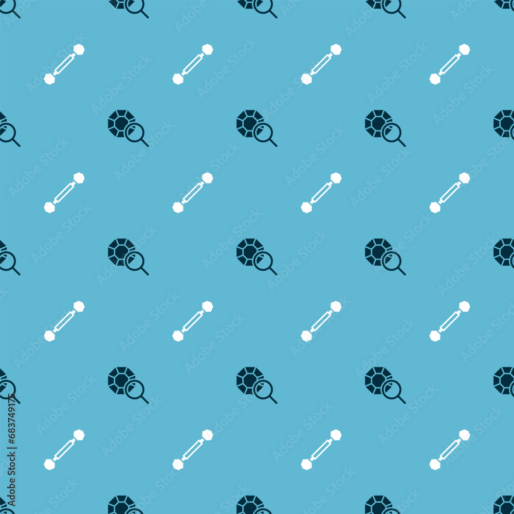 Set Gem stone and Piercing on seamless pattern. Vector