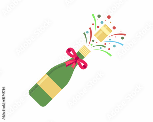 Happy new year 2024 celebration with champagne bottle with sparkler