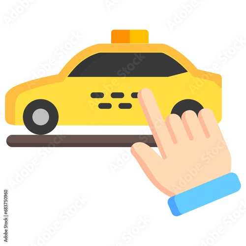 Transportation Choice multi color icons, related to transportation, ride sharing theme