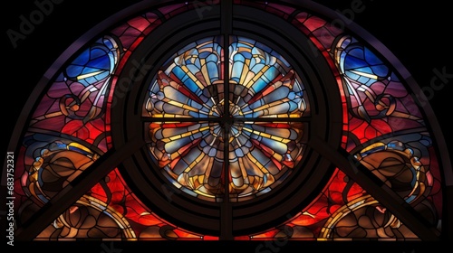 Stained glass circle window