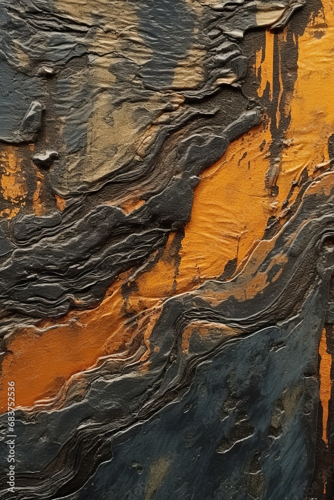 Un fond sculpture sur bois très détaillée foncé et orange