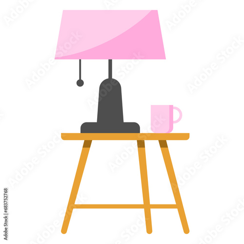 desk with lamp