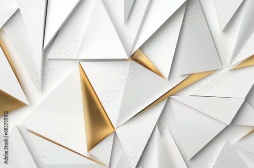 Fond dans le style Lowpoly luxe blanc et or