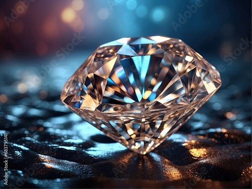 A sparkling diamond  parallax photography