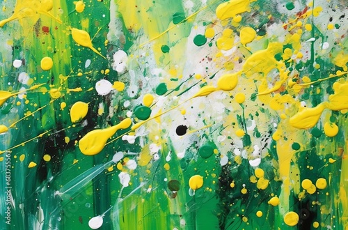 Une peinture abstraite avec des couleurs vives