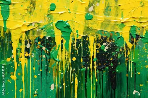 Une peinture abstraite avec des couleurs vives
