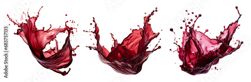 Splashes of red wine, cut out - stock png. photo