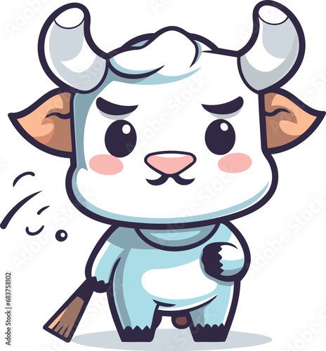 Cute cow cartoon character cute cartoon cow vector illustration