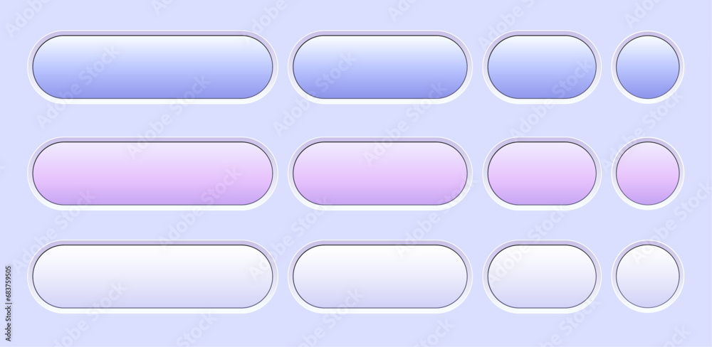 Buttons purple blue collection, interesting navigation panel for website with soft pastel colors. Buttons purple blue collection, interesting navigation panel for website with soft pastel colors.