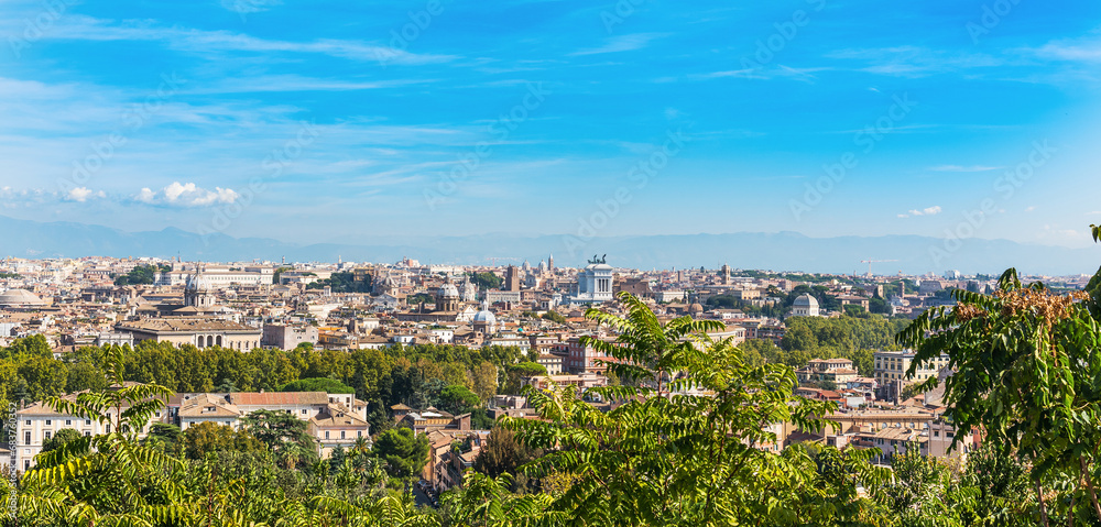 Landscape of Rome seen from Janiculum promenade