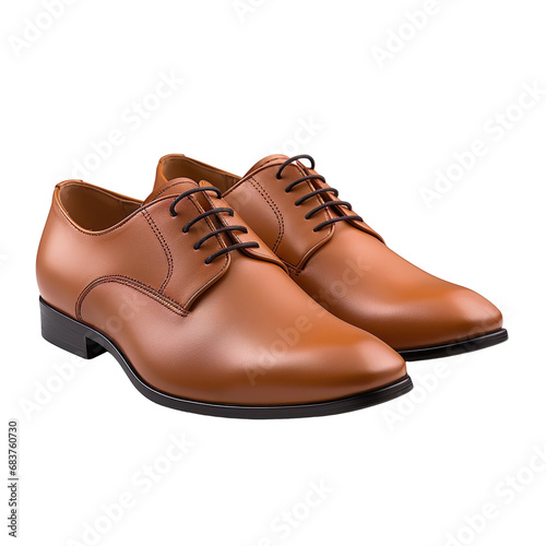 angled view of Plain-toe shoes isolated on a white transparent background 