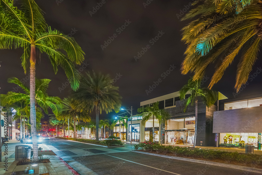 Rodeo Drive by night