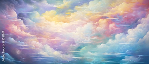 an abstract painting of colorful clouds in water surrealistic dreamlike scenes realistic color palette detailed dreamscapes