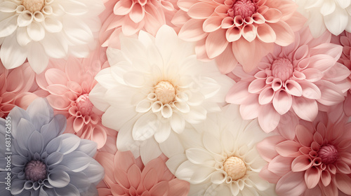 Design a background texture featuring the soft and textured petals of various flowers. © Araya