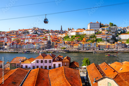 Obraz na płótnie Panoramic view of the city of Porto on a beautiful summer day. Porto, Portugal w salonie