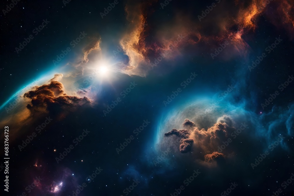 space nebula and galaxy space nebula and galaxy