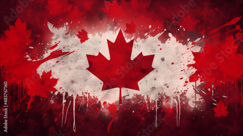 abstract grunge canada flag