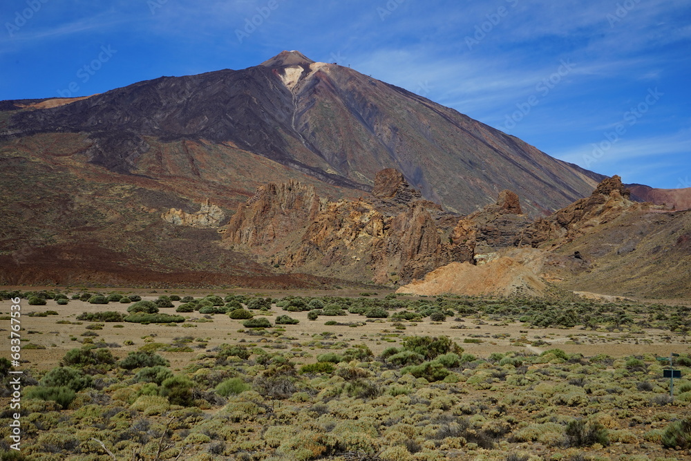 Dry landscape in Teide National Park, Tenerife, Canaries, Spain