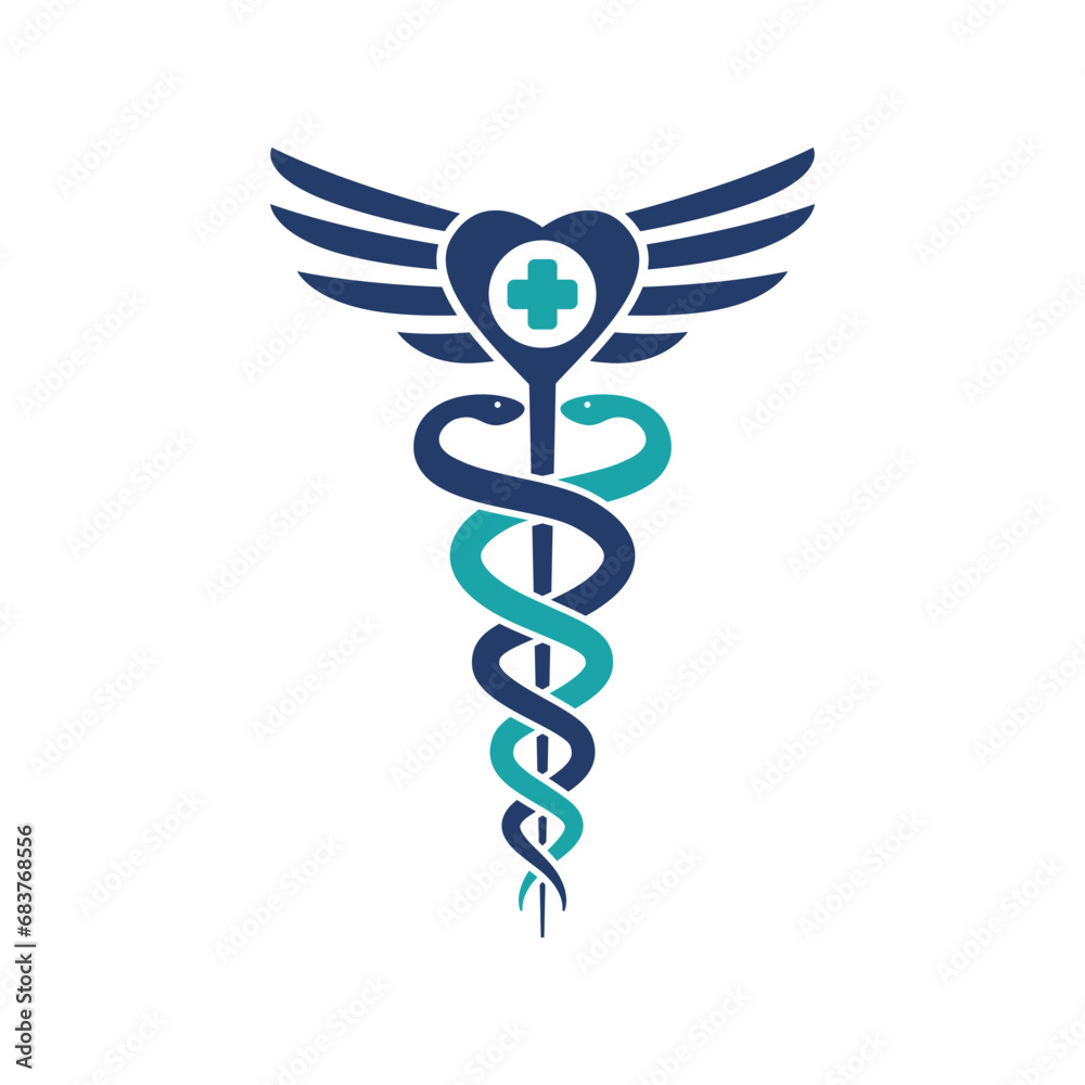 Caduceus - Medical Snake Logo Icon Vector 01