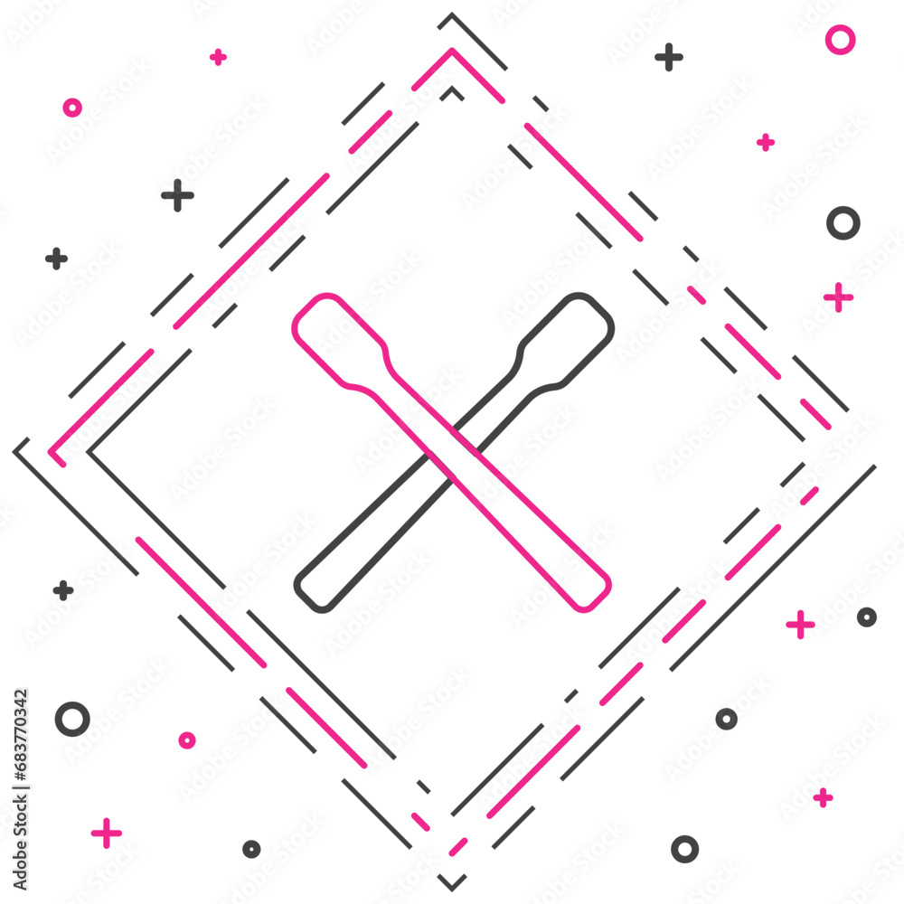 Line Drum sticks icon isolated on white background. Musical instrument. Colorful outline concept. Vector Line Drum sticks icon isolated on white background. Musical instrument. Colorful outline concept. Vector