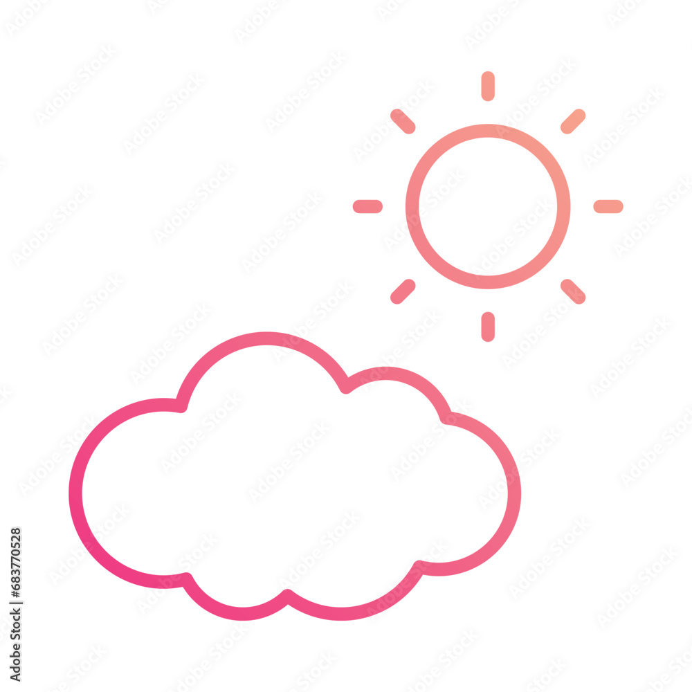 Clouds And Sun icon isolate white background vector stock illustration Clouds And Sun icon isolate white background vector stock illustration