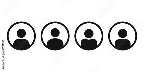 Round Generic User Icons. Default Avatar Profile Icon, Social Media User Vector