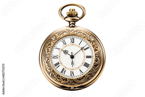 Retro Heritage Antique Timepiece Isolated on transparent background
