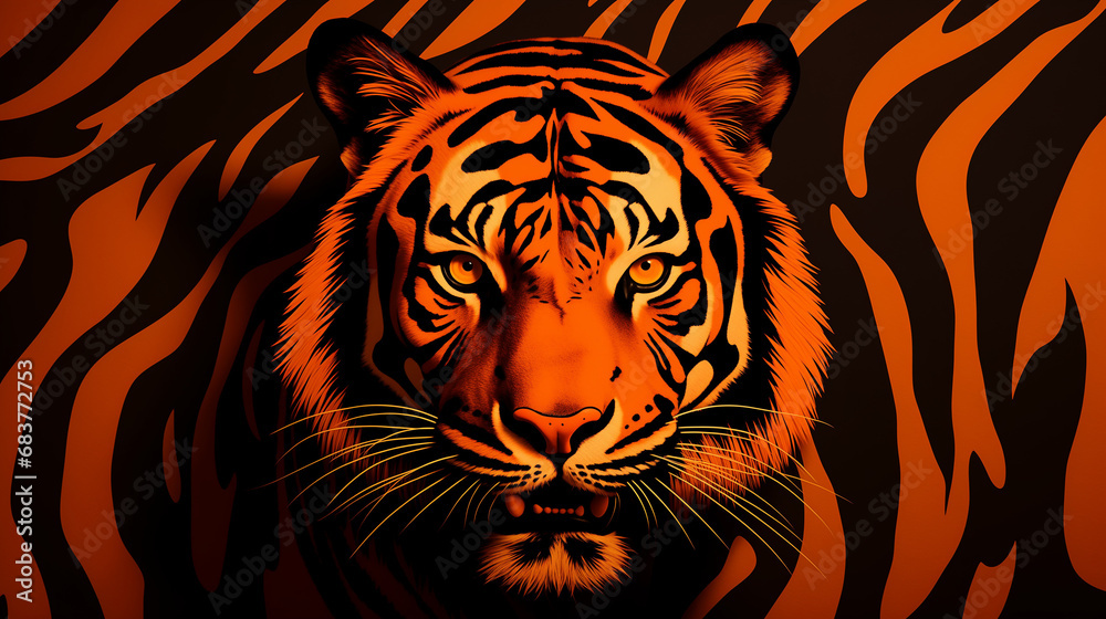 Design a background featuring bold and vibrant orange stripes, inspired by the pattern of a tiger.