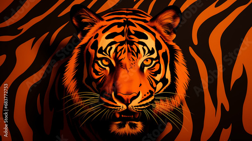 Design a background featuring bold and vibrant orange stripes  inspired by the pattern of a tiger.