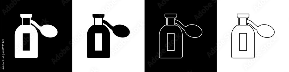 Set Perfume icon isolated on black and white background. Vector Set Perfume icon isolated on black and white background. Vector