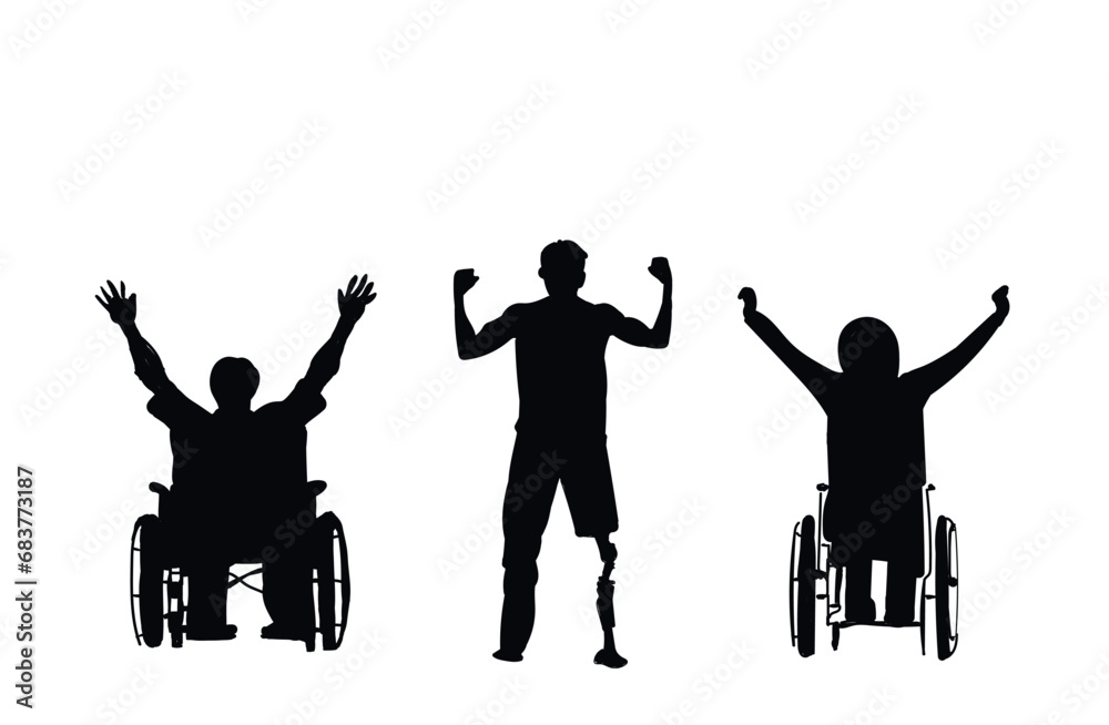 vector disabled person composition illustration.