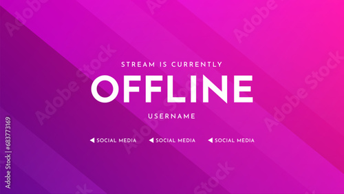 Modern stream offline background design. Abstract futuristic gaming stream banner template. Vector illustration