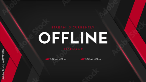 Offline twitch banner. Currently offline streaming background. Modern gaming stream overlay template. Vector illustration
