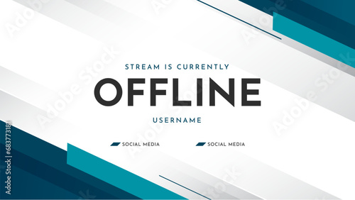 Offline twitch banner. Currently offline streaming background. Modern gaming stream overlay template. Vector illustration